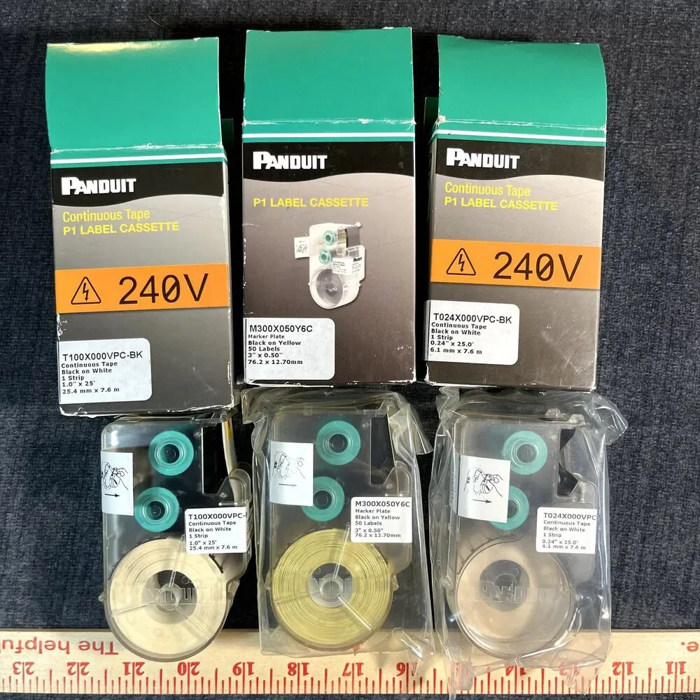 Panduit P1 Label Cassette Lot of 6 Self Laminating Continuous Tape Marker Plat